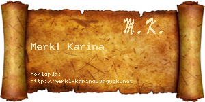 Merkl Karina névjegykártya